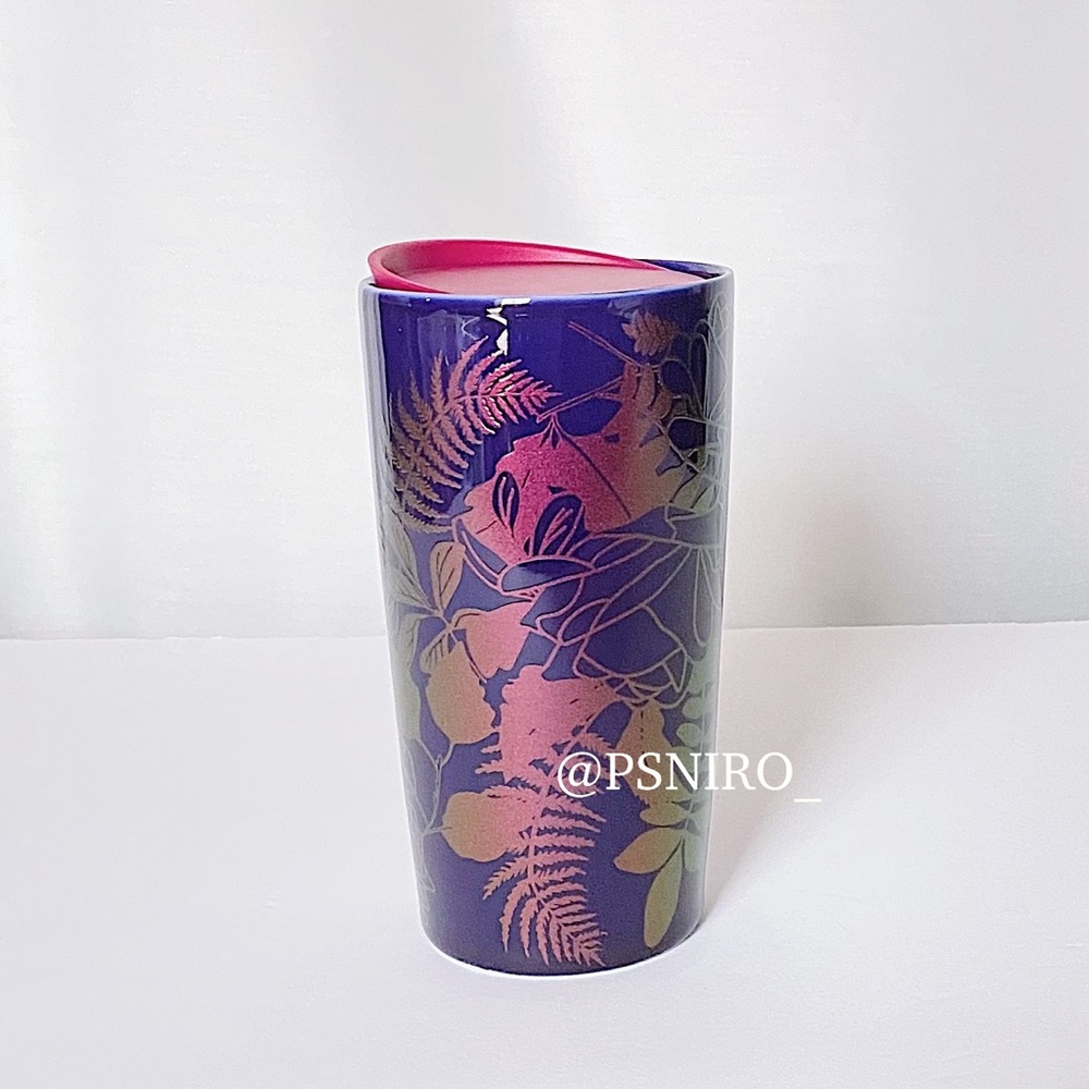 Starbucks Dark Floral Ceramic Tumbler